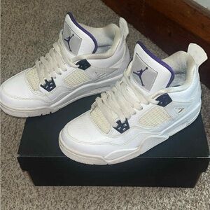 Jordan Sneakers White with Purple Accents